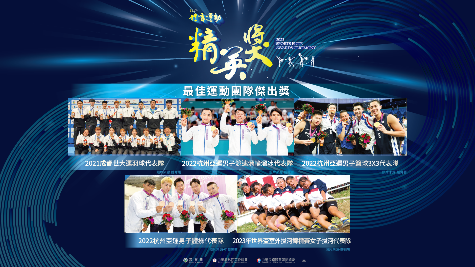 (圖)Finalists in Best Sports Team Award in the 2023 Sports Elite Awards.
